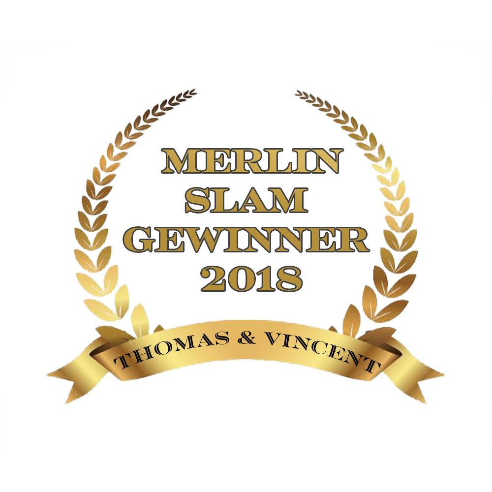 Auszeichnung für den Gewinn des Merlin Slam 2025 in Berlin